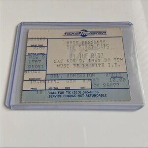 Vintage 90s The Stray Cats Ticket Stub 1991 Concert Tour Detroit MI Brian Setzer